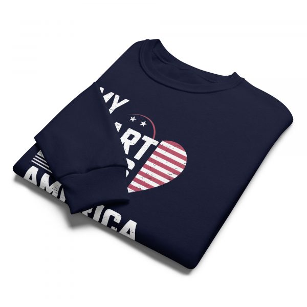 My Heart Beats for America Crew Neck Sweatshirt - Image 2