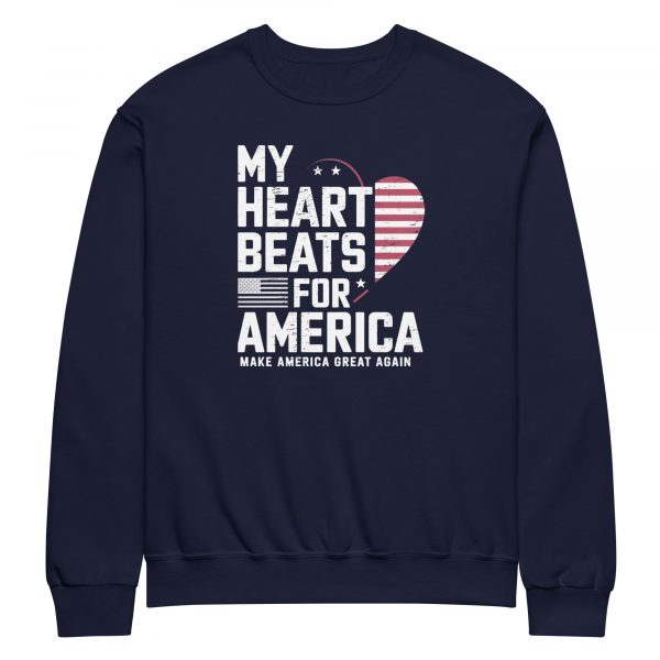 My Heart Beats for America Crew Neck Sweatshirt